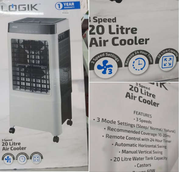 LOGIK AIR COOLER ----PERFECT FOR THE SUMMER NIGHTS/ DAYS/OFFICES/ NURSERIES AND SO MUCH MORE
