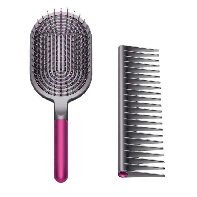 Airbag Comb Professional Salon Hair Styling Tools Set - Black & Pink)