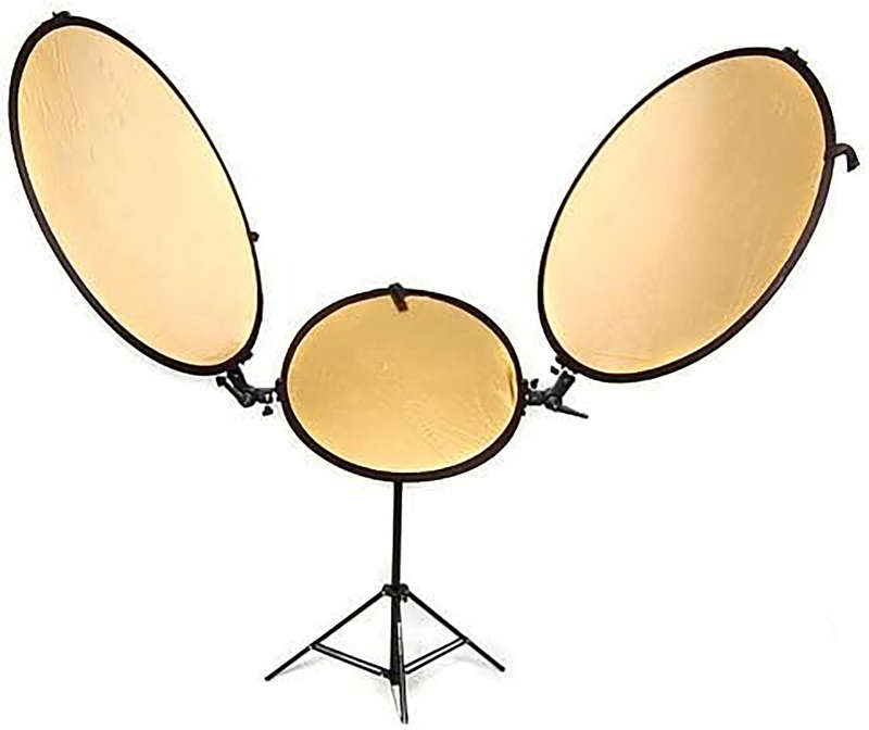 Triple reflector holder with stand and 3 x reflectors