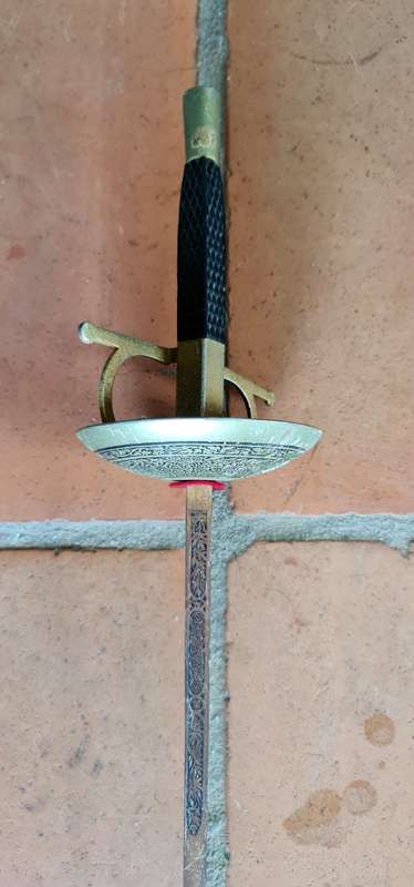 Vintage Spanish Toledo Engraved Fencing Rapier