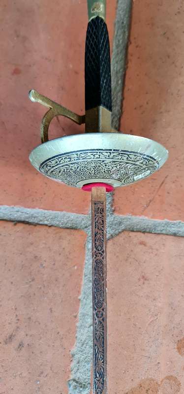 Vintage Spanish Toledo Engraved Fencing Rapier