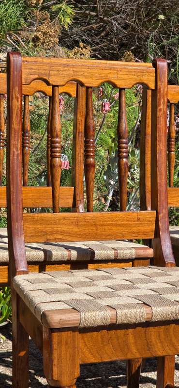 Kiaat dining Chairs in a Safari, Continental style