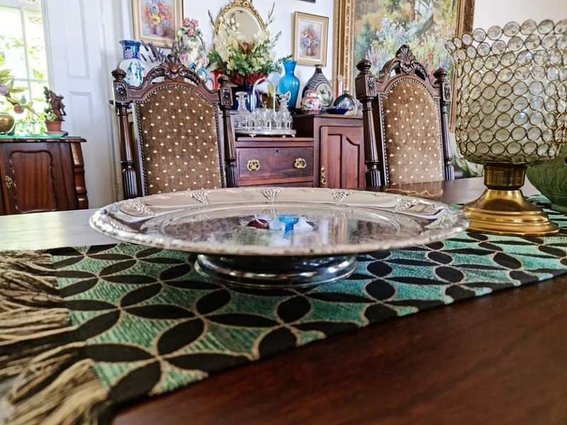 Pretty Engraved Silver Plate Serving Tray. Perfect for a fruit and cheese platter or decanters.
