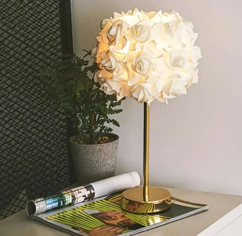 Stunning Rose Flower Table Lamp, designed to bring warmth and style
