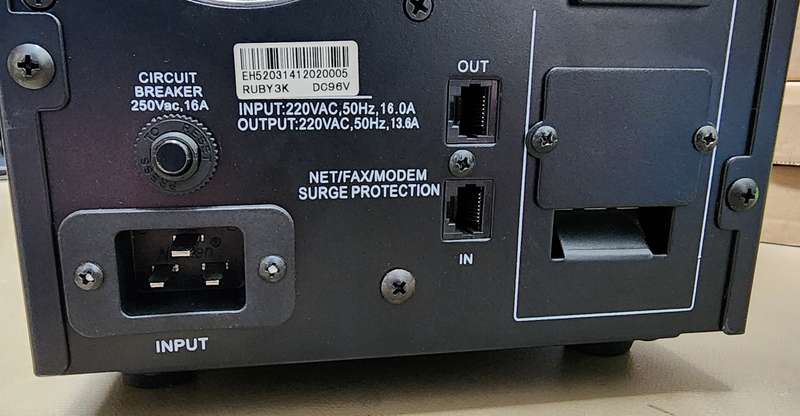 Ruby3K Online UPS (Single Phase Input/Single Phase Output), Pure Sinewave - 3KVA (No Batteries Incl)