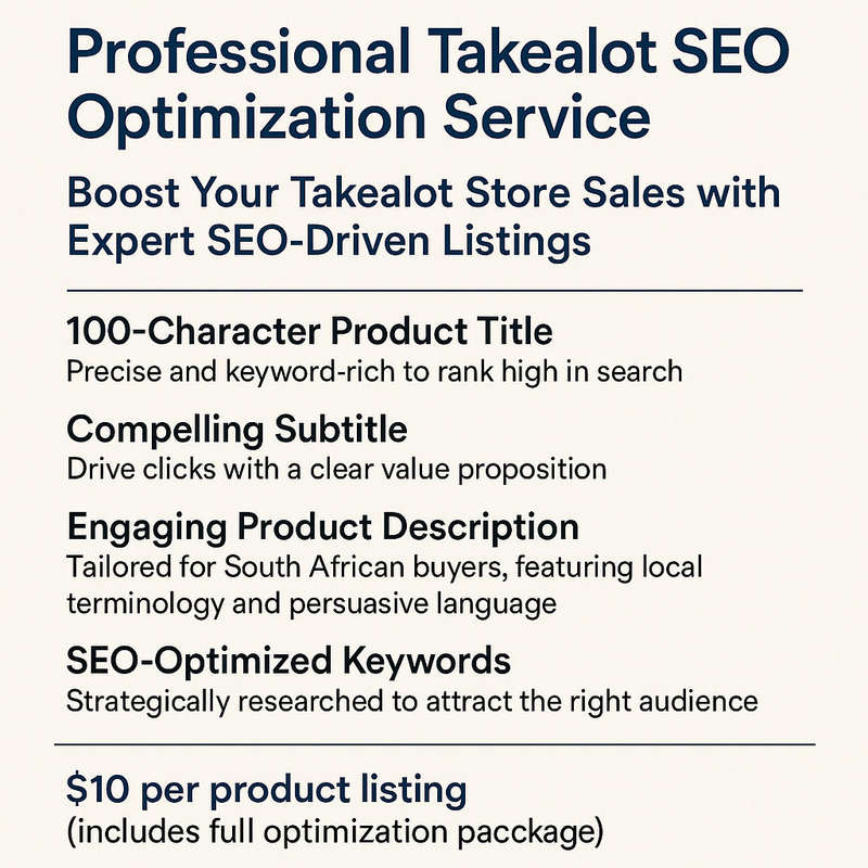 Professional Takealot Product SEO Optimization Service