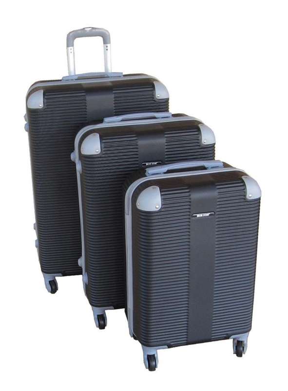 Premium 3-Piece Black Hard Shell Spinner Luggage Set with LockLightweight Travel Bags South Africa