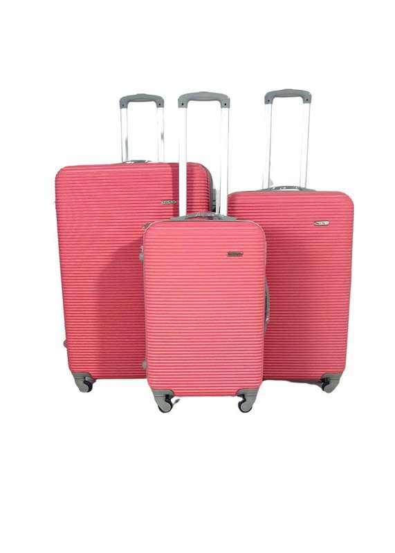 Coral 3-Piece Hard Shell Spinner Luggage Set with Locks  Lightweight, Durable