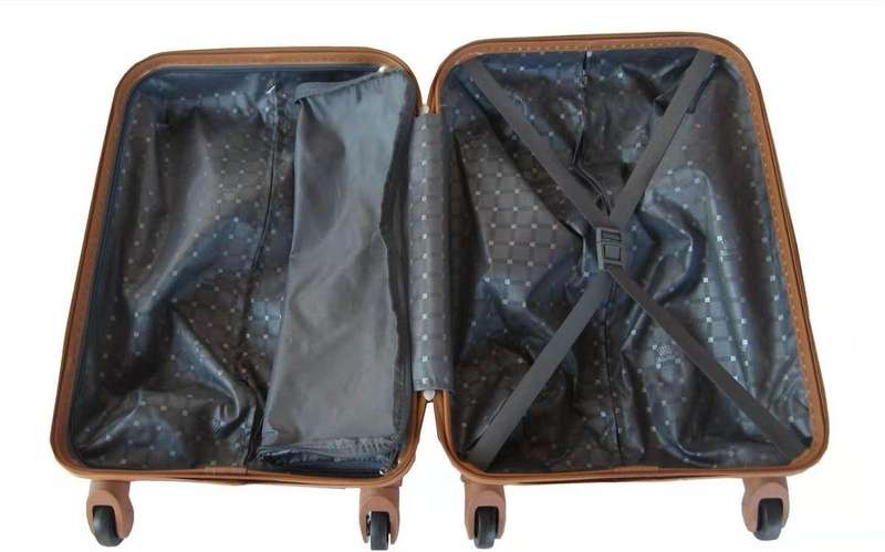 Pink ABS Luggage Set - 3 Piece Spinner Suitcases with Locks, Polka Dot Lining & Reinforced Design