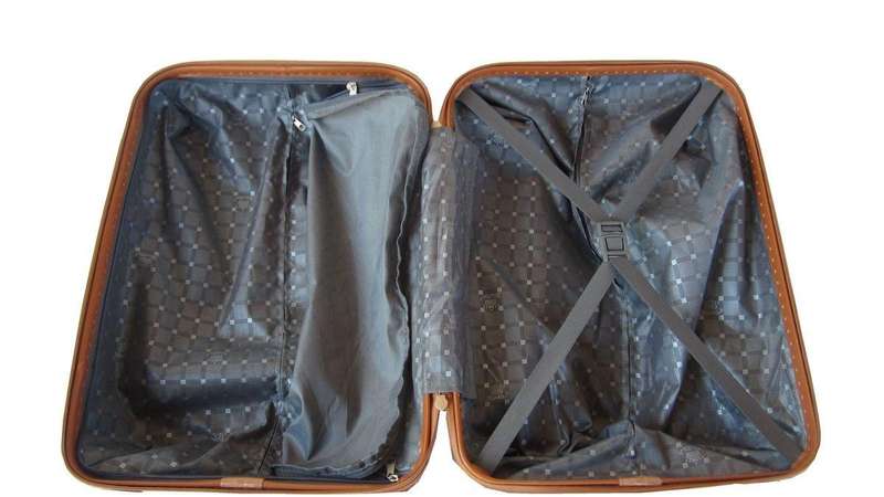 Premium Blue ABS Luggage Set - 3 Piece Spinner Suitcases with Locks & Trim - Lightweight Travel Bags