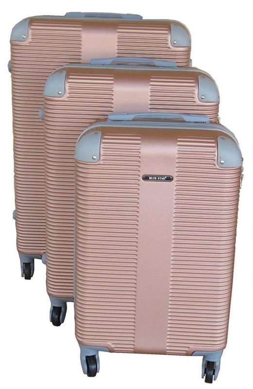 Blue Star 3-Piece Rose Gold Spinner Luggage Set  Durable Travel Bags with Locks for South Africa Tr