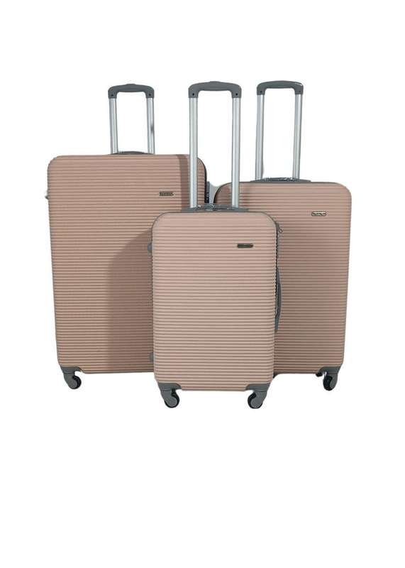 Premium Rose Gold Hard Shell 3-Piece Luggage Set with Spinner Wheels & Lightweight Travel