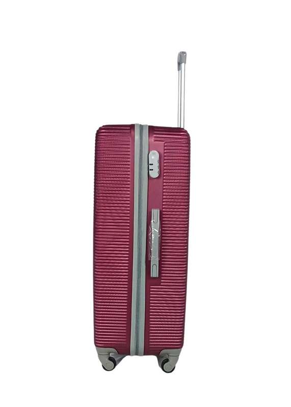 3-Piece Burgundy Hard-Shell Luggage Set with Spinner Wheels & Locks  Lightweight Travel Suitcas
