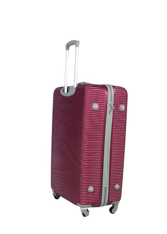 3-Piece Burgundy Hard-Shell Luggage Set with Spinner Wheels & Locks  Lightweight Travel Suitcas
