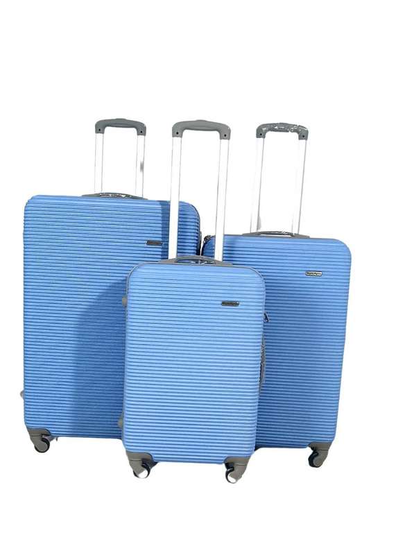 3-Piece Blue Hard Shell Luggage Set with Spinner Wheels & LockLightweight Travel Bags SA