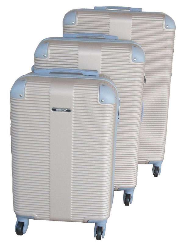 Blue Star 3-Piece Gold Spinner Luggage Set with Lock for South Africa