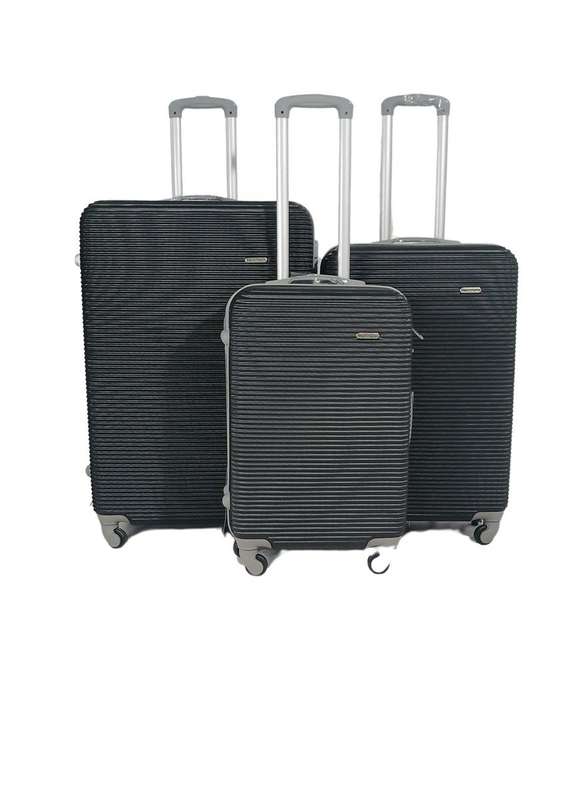 Begin Again 3-Piece Hard Shell Spinner Luggage Set  Nested Design - Charcoal Grey