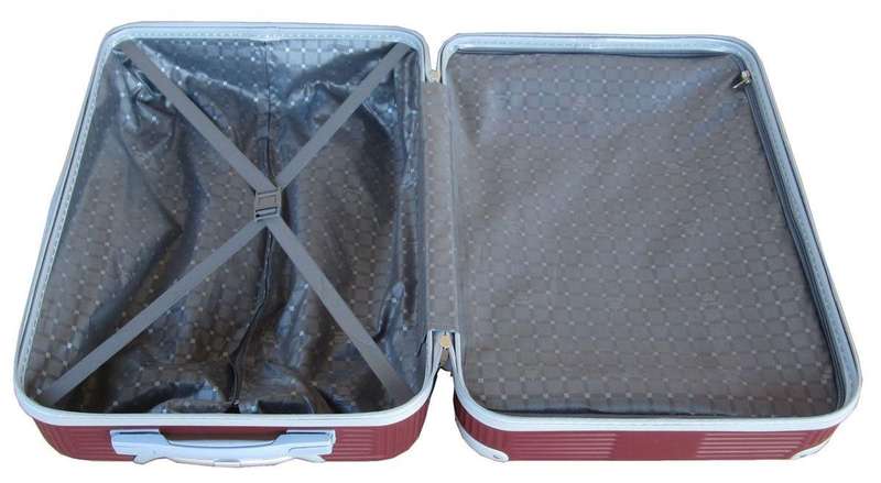 3-Piece Maroon Spinner Luggage Set with LocksDurable Nested Hard Shell Travel Bags for South Africa