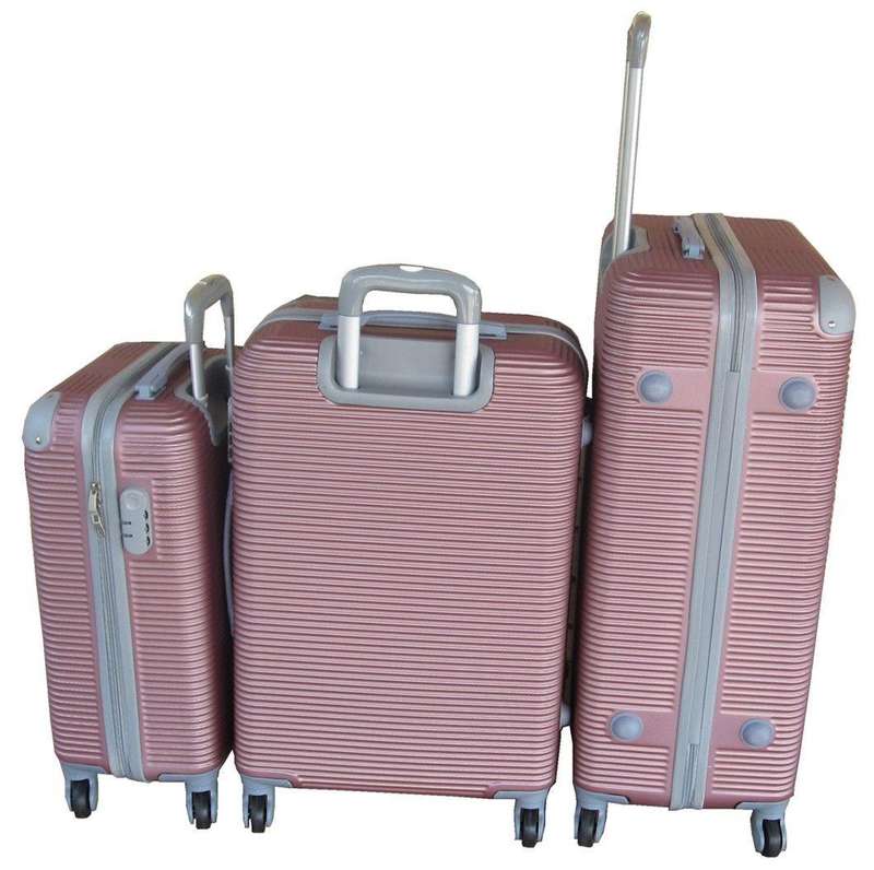 3-Piece Pink Spinner Luggage Set with Locks  Stylish Lightweight Travel Bags for South Africa