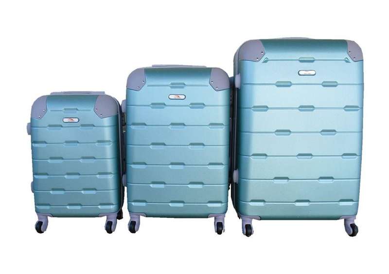 3-Piece Mint Green Hard Shell Luggage Set with Spinner Wheels & Locks  Durable Travel Cases