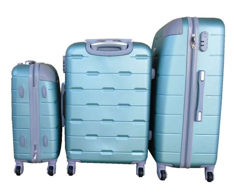 3-Piece Mint Green Hard Shell Luggage Set with Spinner Wheels & Locks  Durable Travel Cases