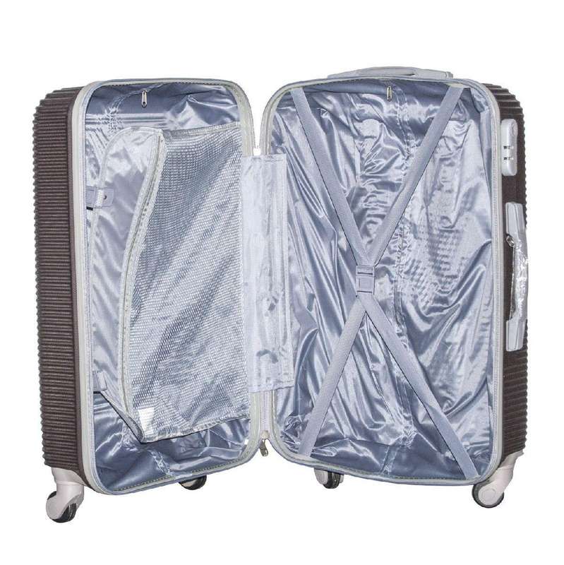 3-Piece brown ABS Luggage Set - Hard Shell Spinner Trolley Bags with Lock & Nested Design SA