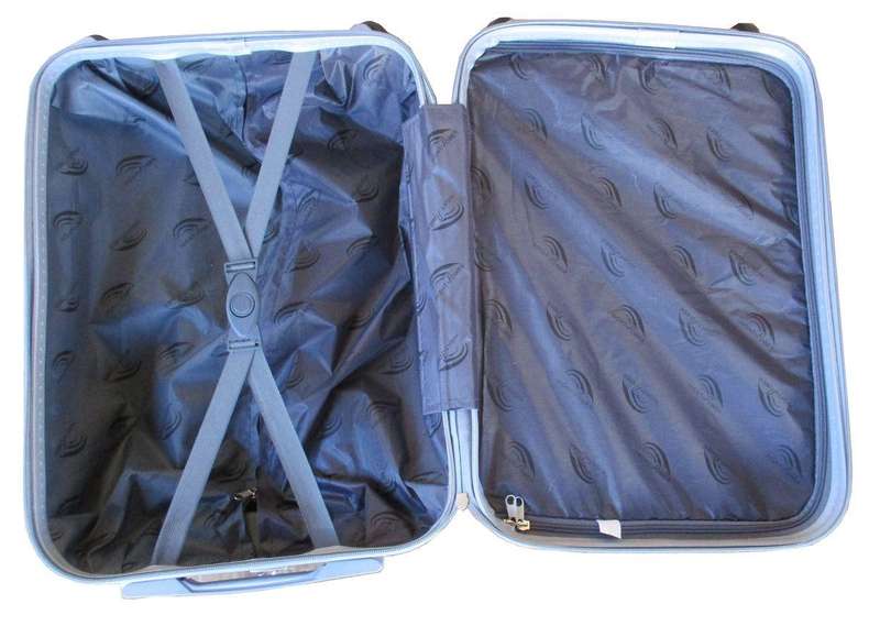 3-Piece Hard Shell Spinner Luggage Set - Brown/Charcoal with Blue Trim -  Lock - Lightweight Travel
