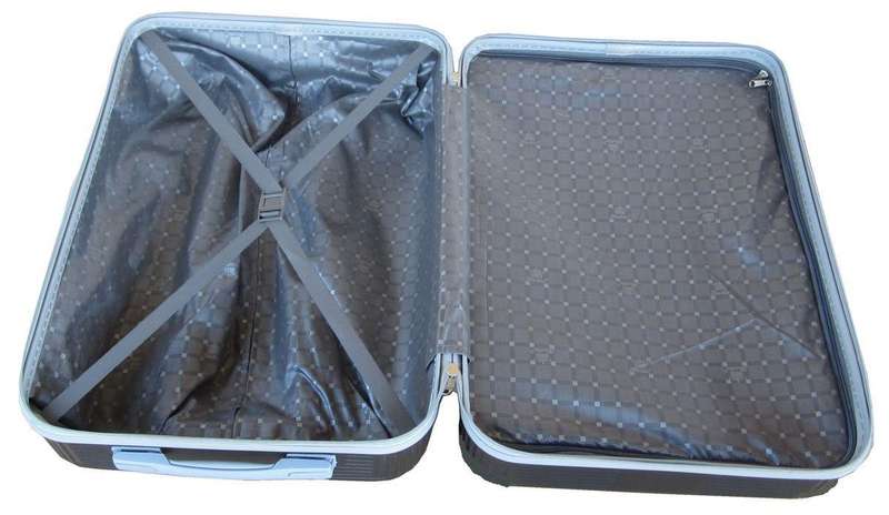 Black 3-Piece Hard Shell Luggage Set  Spinner Wheels, Lock, Lined Interior, Durable Travel Bags SA