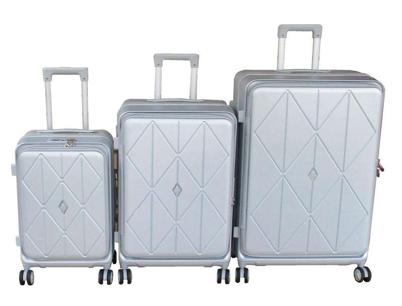 Silver 3-Piece Expandable Hard-Shell Luggage Set with Spinner Wheels & TSA Locks  Travel Smart SA