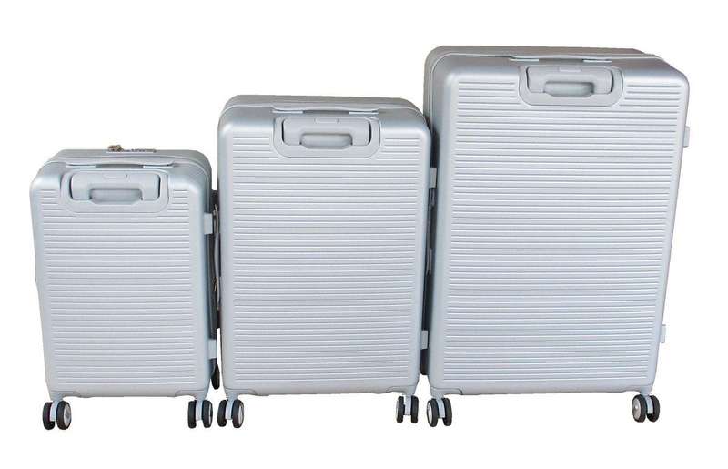 Silver 3-Piece Expandable Hard-Shell Luggage Set with Spinner Wheels & TSA Locks  Travel Smart SA
