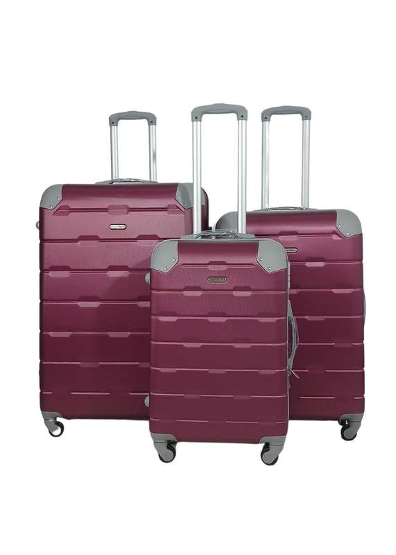 3-Piece Purple Hard Shell Luggage Set with Spinner Wheels & Locks  Durable Travel Cases for SA Trip