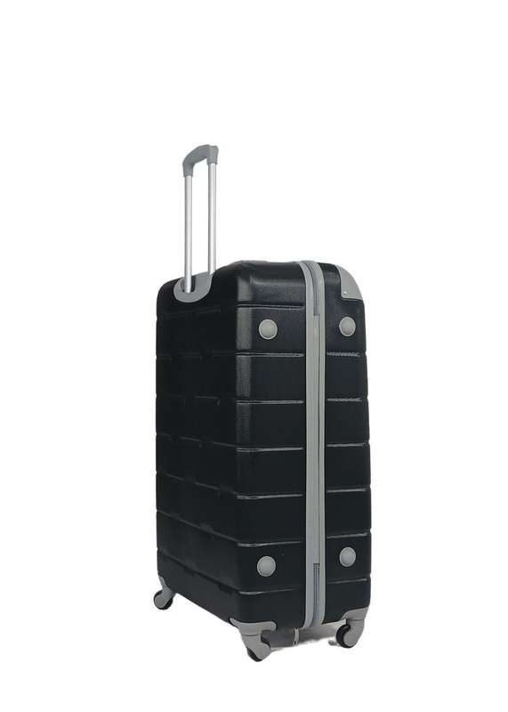 3-Piece Black Hard Shell Luggage Set with Spinner Wheels Lightweight Travel Suitcases