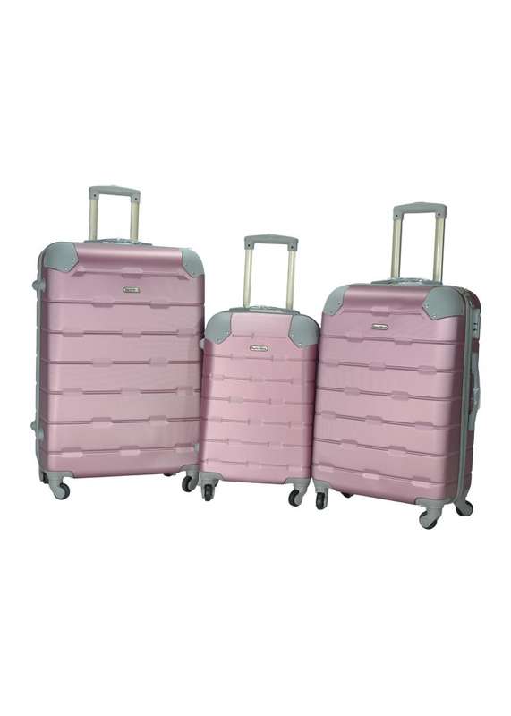 3-Piece Pink Hard Shell Luggage Set with Spinner Wheels & Locks  Elegant Travel Suitcases South Afr