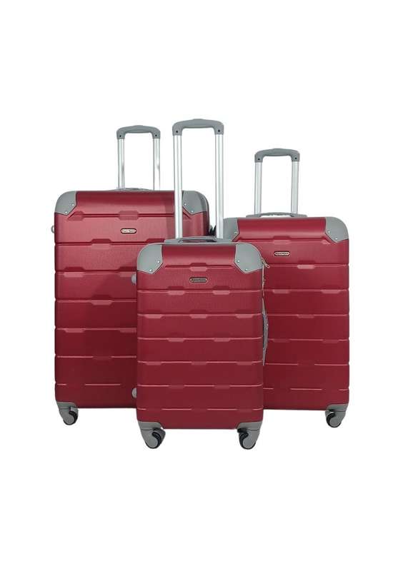 3-Piece Red Hard Shell Luggage Set with Spinner Wheels & Locks  Durable Travel Cases for SA Getaway