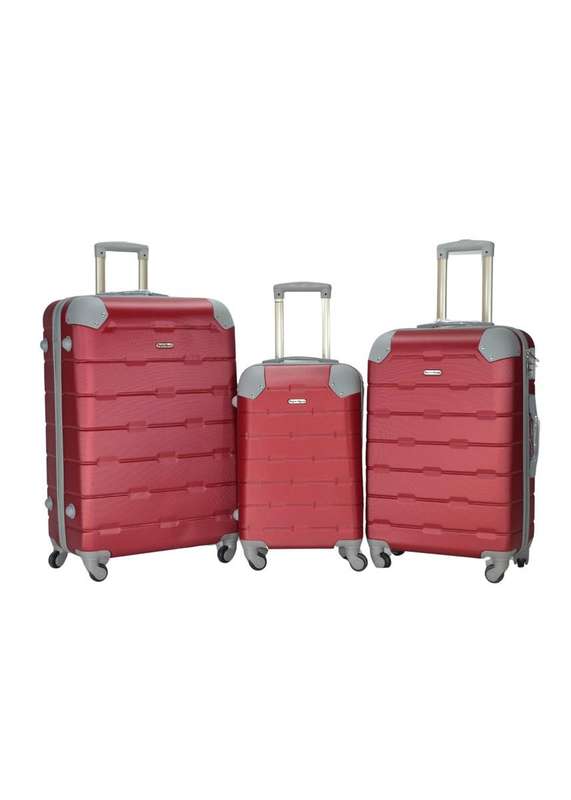 3-Piece Red Hard Shell Luggage Set with Spinner Wheels & Locks  Durable Travel Cases for SA Getaway