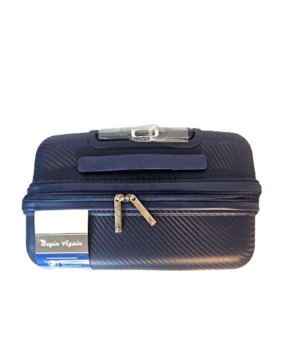 3-Piece Dark Blue Hard Shell Luggage Set by Begin Again  Spinner Wheels, Locks & Expandable Storage