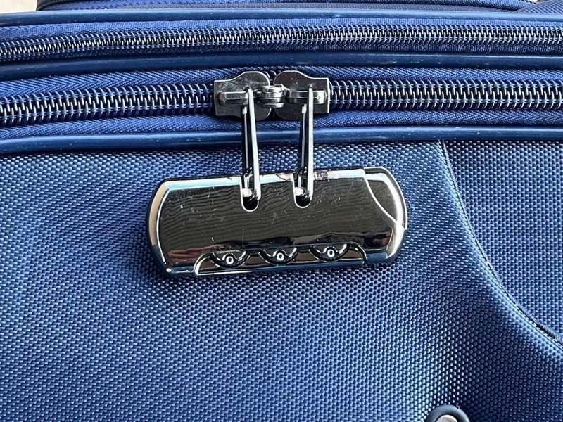 3-Piece Blue Soft Shell Luggage Set  Spinner Wheels, Combo Locks & Quilted Interior Organizers