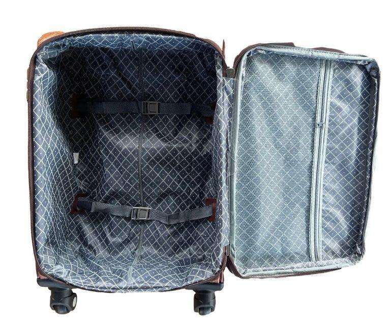 3-Piece Purple Soft Shell Luggage Set  Spinner Wheels, Combo Locks & Expandable Quilted Interiors