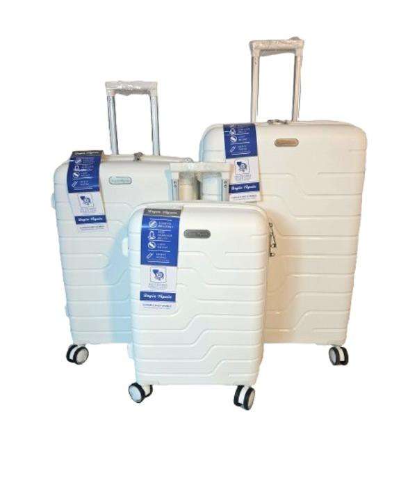 3-Piece White Hard Shell Luggage Set by BeginAgainSpinner Wheels,TSA Locks,Expandable Travel Design