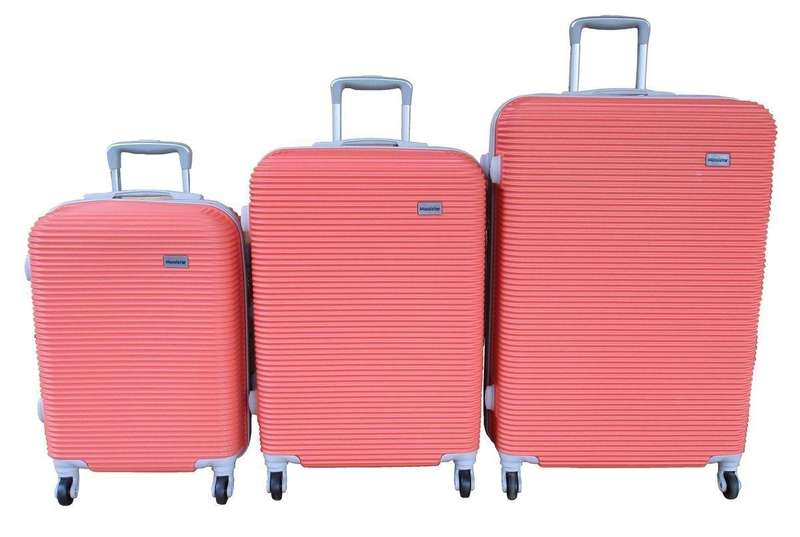3-Piece Coral Pink Hard Shell Luggage Set by MooistarSpinner Wheels,Locks&Lightweight Travel Design