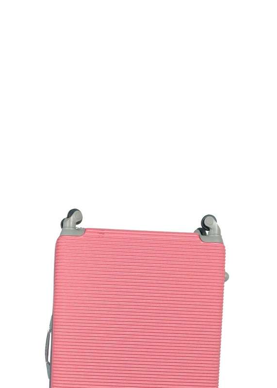 Pink 3-Piece Hard Shell Luggage Set with Spinner Wheels, TSA Lock & Stylish Ribbed Textured Design