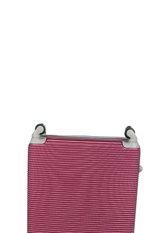 Purple 3-Piece Hard Shell Luggage Set with Spinner Wheels,  Lock & Scratch-Resistant Ribbed Desig