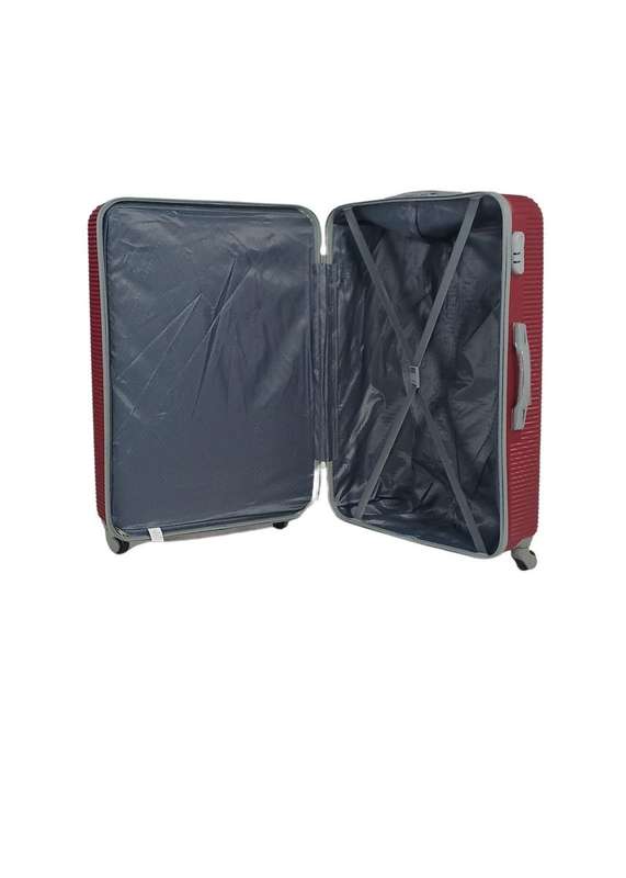 Begin Again Red 3-Piece Luggage Set with Spinner Wheels,  Locks & Durable Ribbed Hard Shell Design