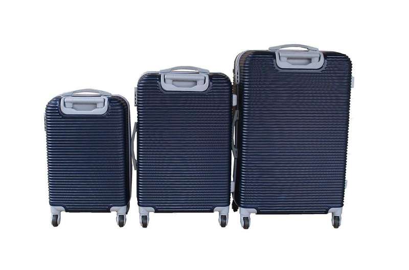 Navy 3-Piece Hardshell Luggage Set with Spinner Wheels, Combo Locks & Organised Travel Interiors