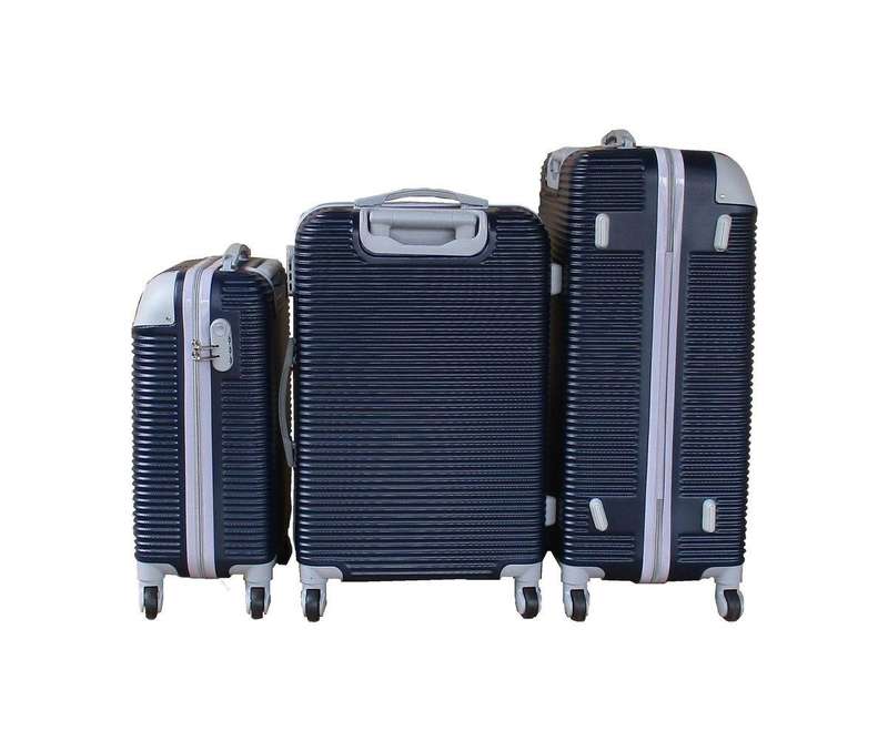 Navy 3-Piece Hardshell Luggage Set with Spinner Wheels, Combo Locks & Organised Travel Interiors