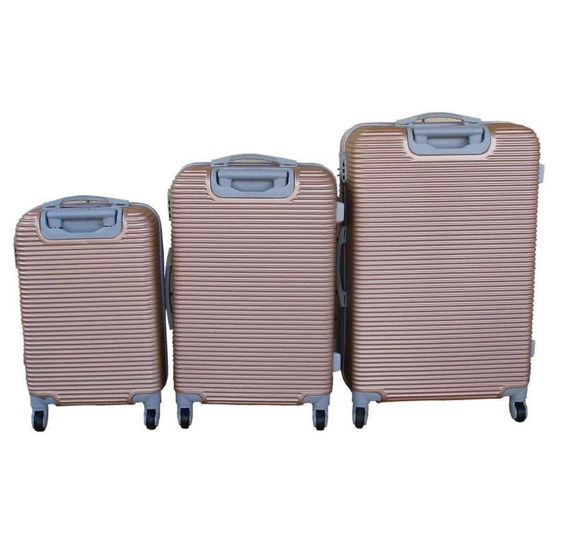 Gold 3-Piece Hardshell Spinner Luggage Set with Locks, Lightweight Design & Organised Interiors