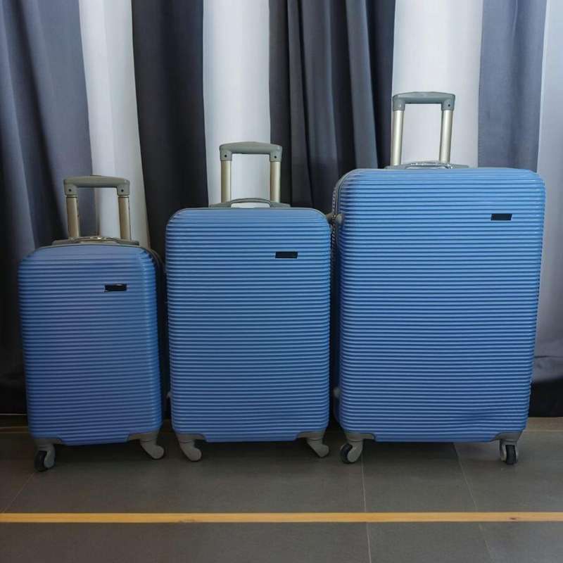 SMTE 3-Piece Sky Blue Spinner Luggage Set with Lock, Hard Shell, Telescopic Handle & Top Side Grips