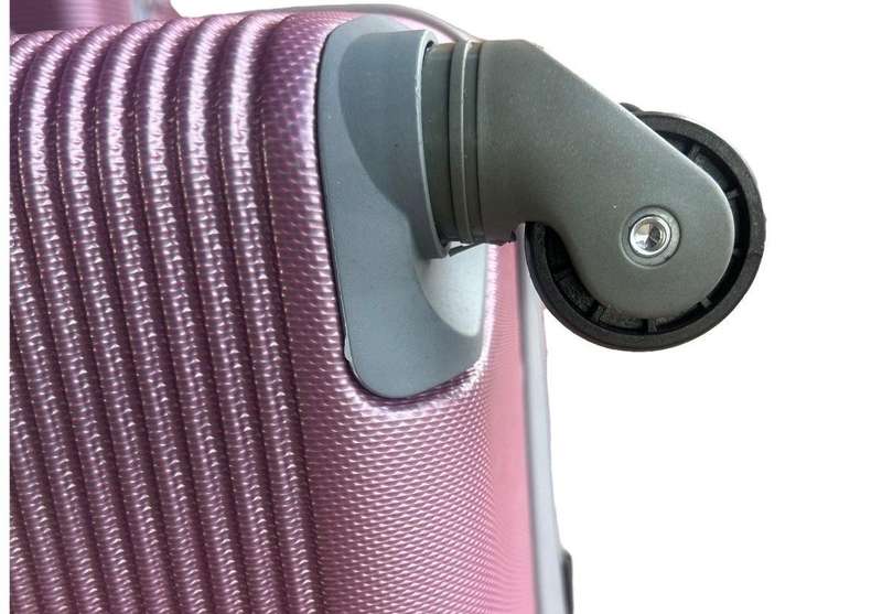3-Piece Silver Pink Hard Shell Luggage Set with Spinner Wheels, Built-In Lock & Fast SA Delivery