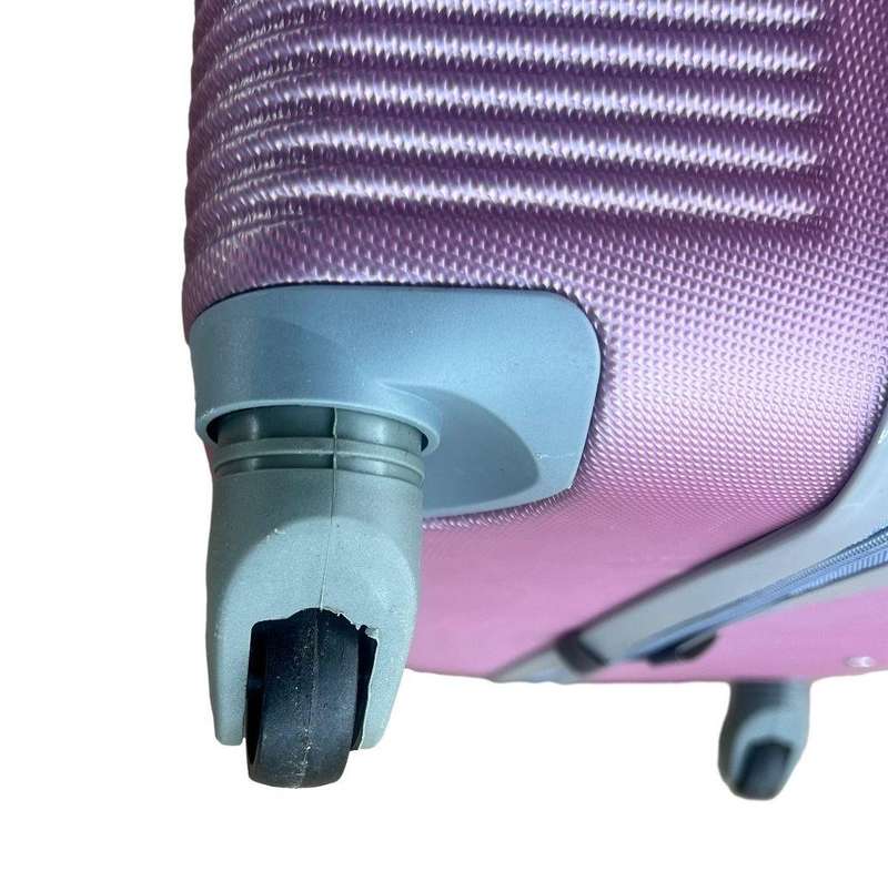3-Piece Silver Pink Hard Shell Luggage Set with Spinner Wheels, Built-In Lock & Fast SA Delivery