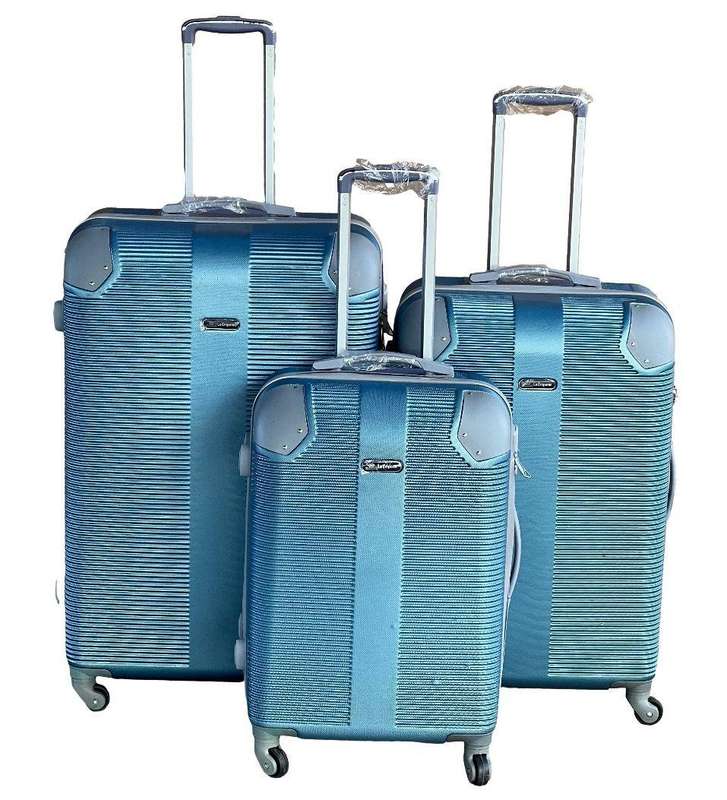 3-Piece Sky Blue Hard Shell Luggage Set with Spinner Wheels, Built-In Lock & Fast Delivery in SA